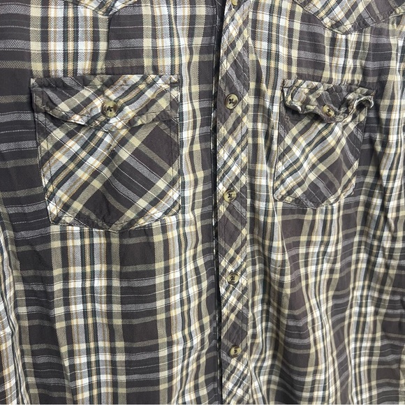 DAKOTA Plus Size Sleeveless Shirt‎ Men Plaid Brown Cowboy Tank Top Country Style - Picture 6 of 9